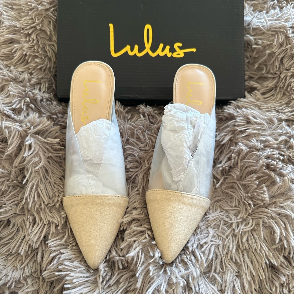 Lulu’s Shilo Light Natural Suede Pointed-Toe Pumps Sz: 5.5 - Picture 3 of 5